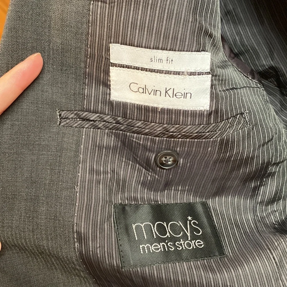 Calvin Klein Dark Grey Suit Set with Blazer and Pants - Picture 2 of 8